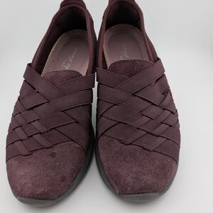 Easy Spirit Women's Woven Slip-On Loafer - Plum